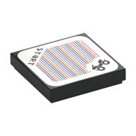 Tile 2 × 2 with Landship, 'START' and Barcode Print (Sticker) in Black