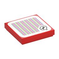 Tile 2 × 2 with Spanner in Speech Bubble and Barcode Print (Sticker) Rot
