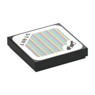 Tile 2 × 2 with 'START', B Dasher and Barcode Print (Sticker) Schwarz