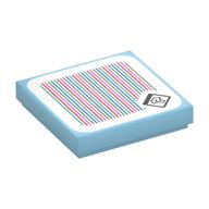 Tile 2 × 2 with Question Mark Box and Barcode Print (Sticker) Mittelazur