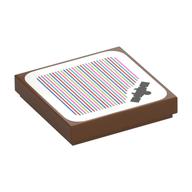 Tile 2 × 2 with Seesaw and Barcode Print (Sticker) Reddish Brown