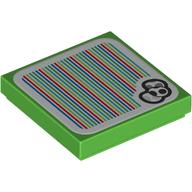 Tile 2 × 2 with Yoshi Eggs and Barcode Print (Sticker) Hellgrün
