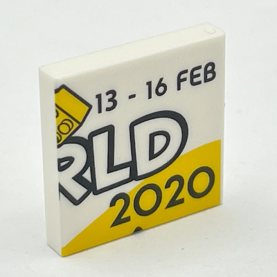 Tile 2 × 2 with '13-16 FEB' and 'RLD 2020' Print White
