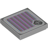 Tile 2 × 2 with Rhino / Rambi and Barcode Print (Sticker) Hellblaugrau