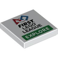 Tile 2 × 2 with 'FIRST LEGO LEAGUE EXPLORE' print White