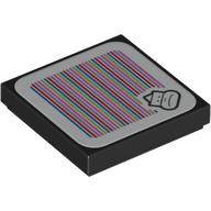 Tile 2 × 2 with Sumo Bro and Barcode Print (Sticker) Schwarz