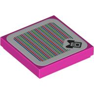 Tile 2 × 2 with Birdo and Barcode Print (Sticker) Dark Pink
