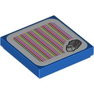 Tile 2 × 2 with Cooligan and Barcode Print (Sticker) Blau