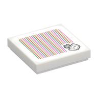 Tile 2 × 2 with Turnip and Barcode Print (Sticker) White