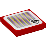 Tile 2 × 2 with Toady and Barcode Print (Sticker) Red