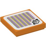 Tile 2 × 2 with Waddlewing and Barcode Print (Sticker) Orange