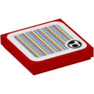 Tile 2 × 2 with Yoshi Egg and Barcode Print (Sticker) Red
