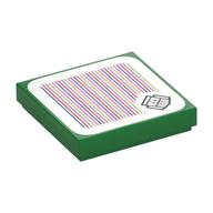 Tile 2 × 2 with Hammer Bros Head and Barcode Print (Sticker) Grün