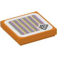 Tile 2 × 2 with Cat Goomba and Barcode Print (Sticker) Orange