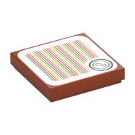 Tile 2 × 2 with Coin and Barcode Print (Sticker) in Dunkelorange