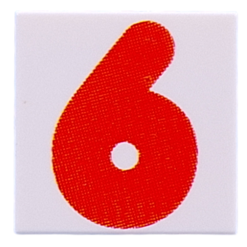 Tile 2 × 2 with Red '6' or '9' print White