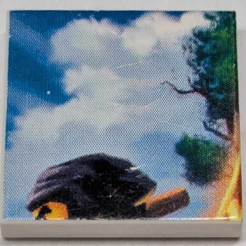 Tile 2 × 2 with Ninjago, Cole 2 print Weiß