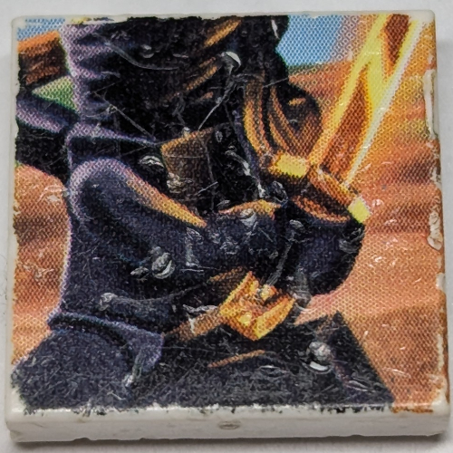 Tile 2 × 2 with Ninjago, Cole 4 print White