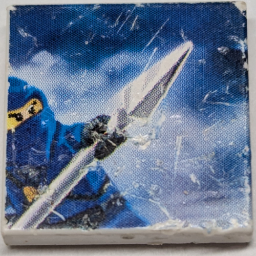 Tile 2 × 2 with Ninjago, Jay 2 print White