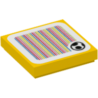 Tile 2 × 2 with Yoshi Egg and Barcode Print (Sticker) Yellow