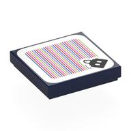 Tile 2 × 2 with Bob-omb and Barcode Print (Sticker) Dark Blue