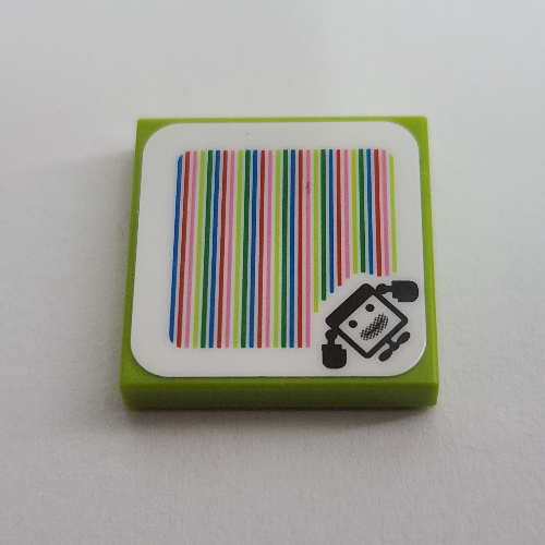 Tile 2 × 2 with Bowser Jr.'s Clown Car and Barcode Print (Sticker) Limette