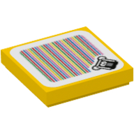 Tile 2 × 2 with Stingby and Barcode Print (Sticker) Gelb