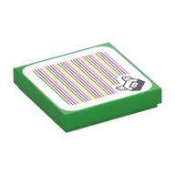 Tile 2 × 2 with Para-Biddybud and Barcode Print (Sticker) Red