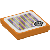 Tile 2 × 2 with Goombrat and Barcode Print (Sticker) Orange