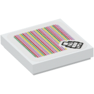 Tile 2 × 2 with Mechakoopa and Barcode Print (Sticker) Weiß