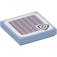 Tile 2 × 2 with Freezie and Barcode Print (Sticker) Bright Light Blue
