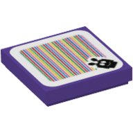 Tile 2 × 2 with Ant Trooper and Barcode Print (Sticker) Dark Purple