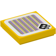 Tile 2 × 2 with Skuttlebug and Barcode Print (Sticker) Yellow