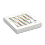Tile 2 × 2 with Shy Boo and Barcode Print (Sticker) White