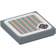 Tile 2 × 2 with Amp and Barcode Print (Sticker) Sand Blue