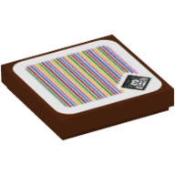 Tile 2 × 2 with Galoomba and Barcode Print (Sticker) Reddish Brown
