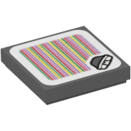Tile 2 × 2 with Bony Beetle and Barcode Print (Sticker) Dunkelblaugrau