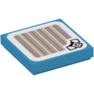 Tile 2 × 2 with Swoop and Barcode Print (Sticker) Dunkelazur
