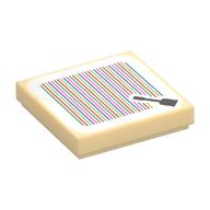 Fliese 2 × 2 mit Besen und Barcode (bedruckt) (Sticker) in Beige