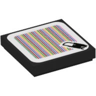 Tile 2 × 2 with Crowber and Barcode Print (Sticker) Schwarz