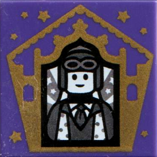Tile 2 × 2 with Wizard Card Jocunda Sykes print Dunkellila