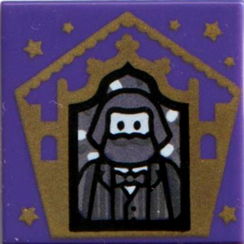 Tile 2 × 2 with Wizard Card Bertie Bott print Dark Purple