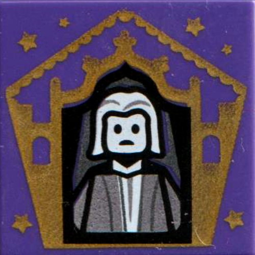 Tile 2 × 2 with Wizard Card Nicholas Flamel print Dunkellila