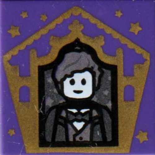 Tile 2 × 2 with Wizard Card Newt Scamander print Dunkellila