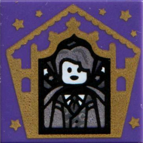Tile 2 × 2 with Wizard Card Gilderoy Lockhart print Dunkellila