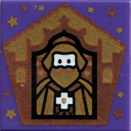 Tile 2 × 2 with Wizard Card Godric Gryffindor print Dark Purple
