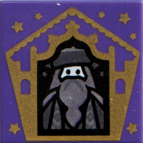 Tile 2 × 2 with Wizard Card Albus Dumbledore - Gold print Dunkellila