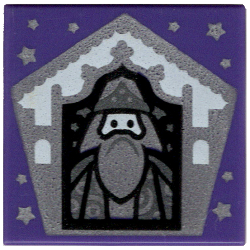 Tile 2 × 2 with Wizard Card Albus Dumbledore - Silver print Dunkellila