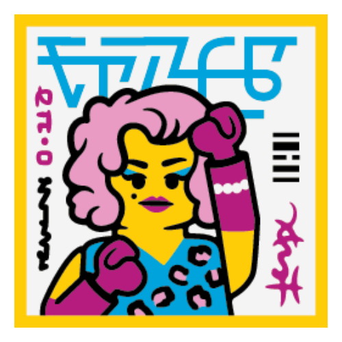 Tile 2 × 2 with Vogue Dance print Yellow
