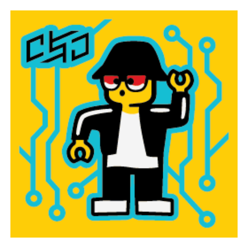 Tile 2 × 2 with Robot Dance Gelb